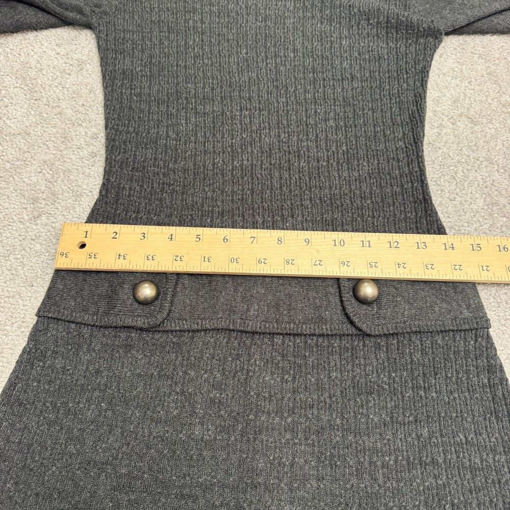 BCX Downtime A-Line Sweater Dress Womens Small smoke Gray Crew Neck Acrylic NWT - Picture 14 of 15